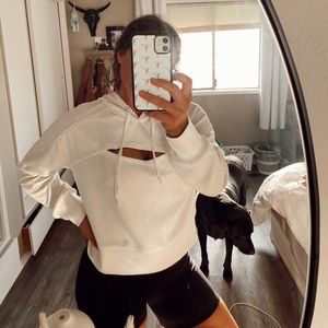 Crop sweater with chest cutout